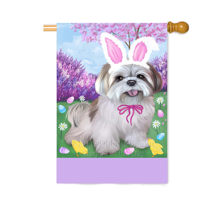 Personalized Easter Holiday Lhasa Apso Dog Custom House Flag FLG-DOTD-A58964