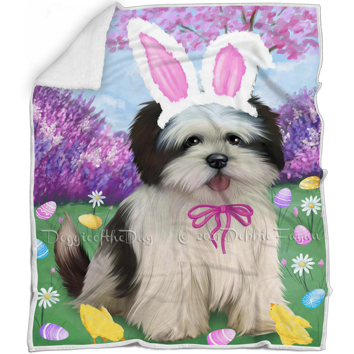 Lhasa Apso Dog Easter Holiday Blanket BLNKT58188