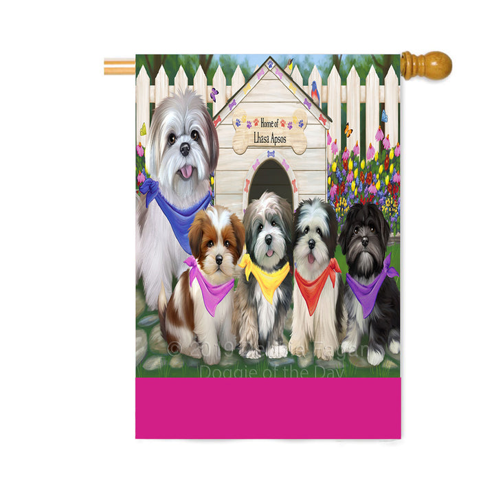 Personalized Spring Dog House Lhasa Apso Dogs Custom House Flag FLG-DOTD-A62960