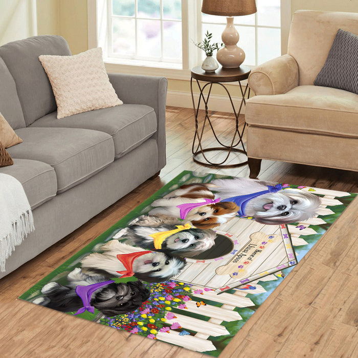 Spring Dog House Lhasa Apso Dogs Area Rug