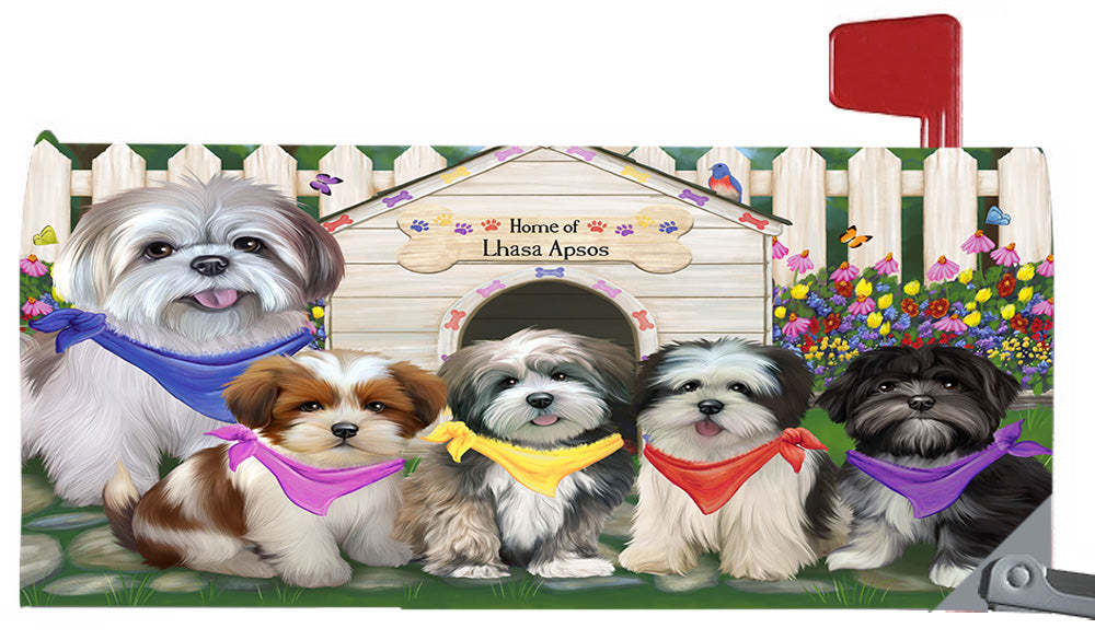 Spring Dog House Lhasa Apso Dogs Magnetic Mailbox Cover MBC48655