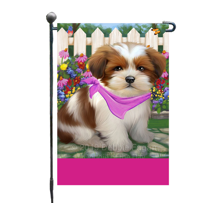 Personalized Spring Floral Lhasa Apso Dog Custom Garden Flags GFLG-DOTD-A62908