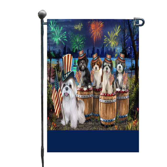 Personalized 4th of July Firework Lhasa Apso Dogs Custom Garden Flags GFLG-DOTD-A57971