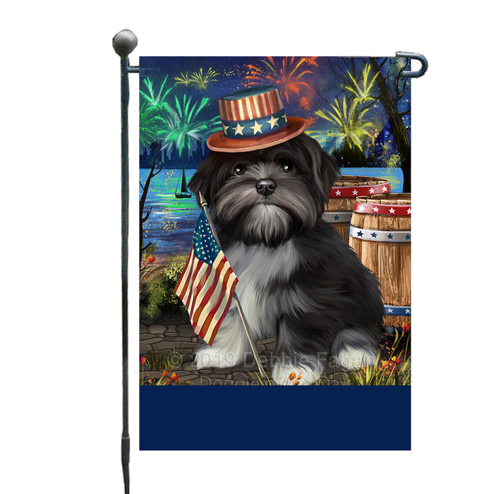 Personalized 4th of July Firework Lhasa Apso Dog Custom Garden Flags GFLG-DOTD-A57970