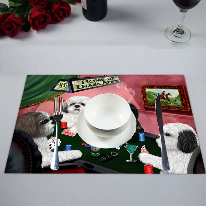 Home of  Lhasa Apso Dogs Playing Poker Placemat