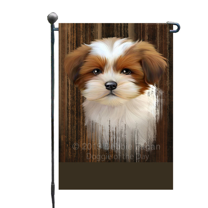 Personalized Rustic Lhasa Apso Dog Custom Garden Flag GFLG63556
