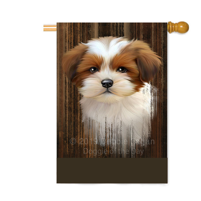 Personalized Rustic Lhasa Apso Dog Custom House Flag FLG64633