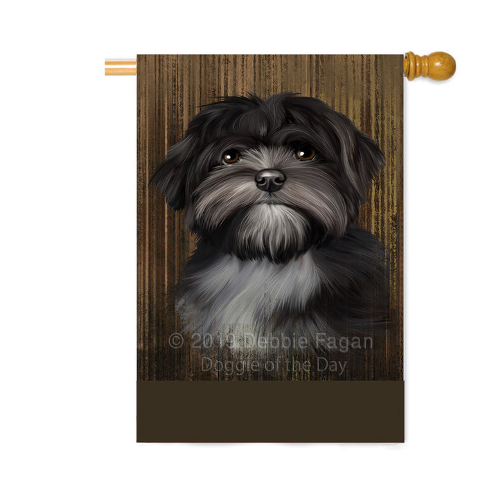 Personalized Rustic Lhasa Apso Dog Custom House Flag FLG64634
