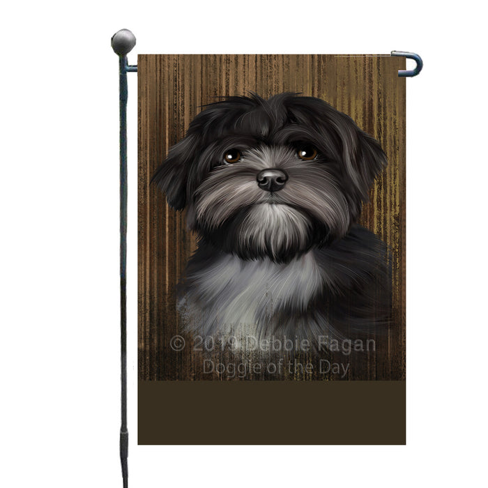 Personalized Rustic Lhasa Apso Dog Custom Garden Flag GFLG63557