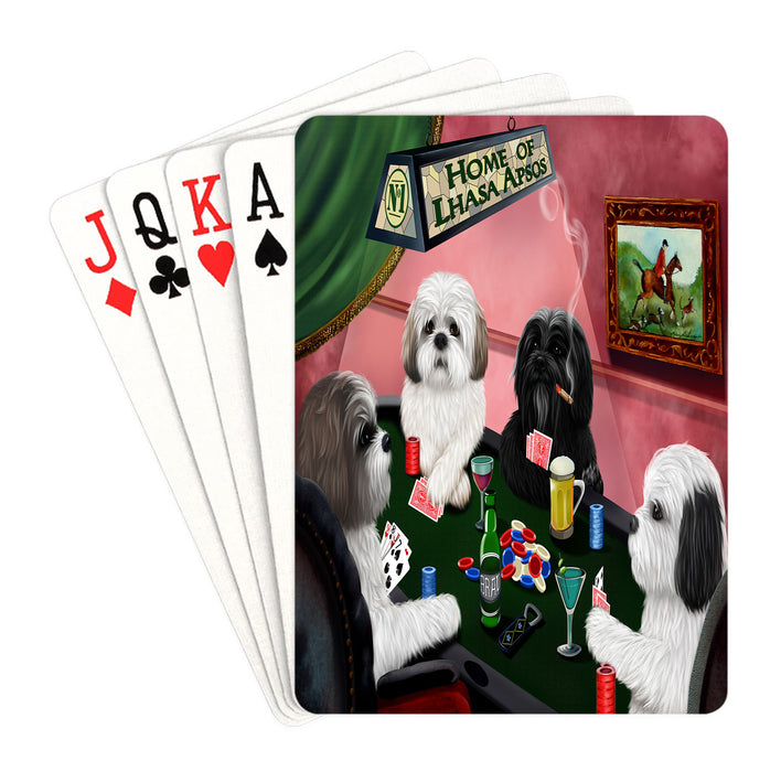Home of Lhasa Apso Dogs Playing Poker Playing Card Decks