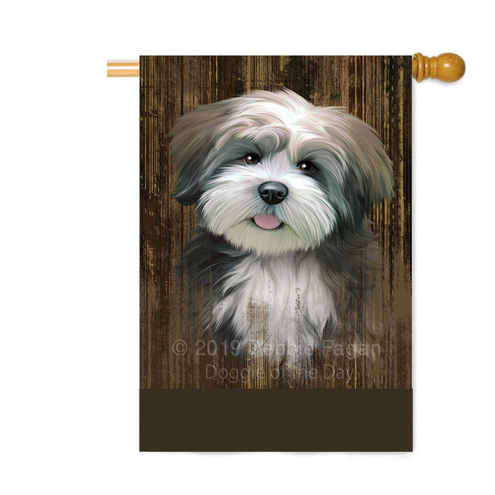 Personalized Rustic Lhasa Apso Dog Custom House Flag FLG64636