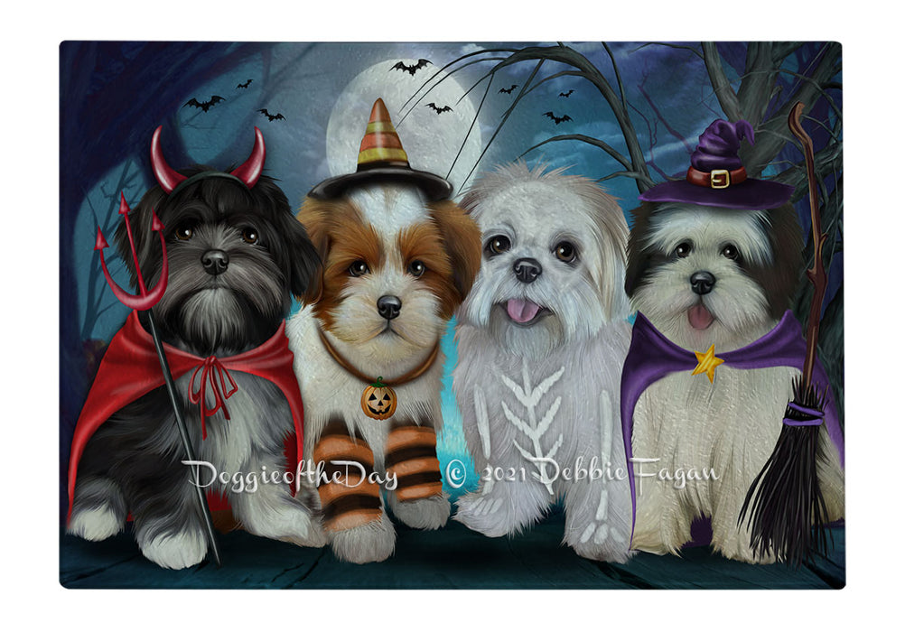 Happy Halloween Trick or Treat Lhasa Apso Dogs Cutting Board - Easy Grip Non-Slip Dishwasher Safe Chopping Board Vegetables C79618