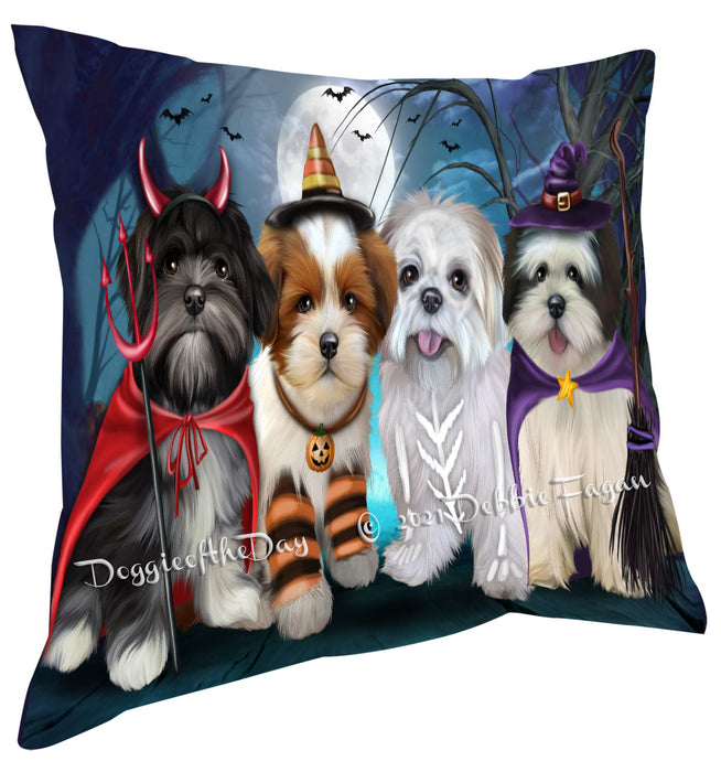 Happy Halloween Trick or Treat Lhasa Apso Dogs Pillow with Top Quality High-Resolution Images - Ultra Soft Pet Pillows for Sleeping - Reversible & Comfort - Ideal Gift for Dog Lover - Cushion for Sofa Couch Bed - 100% Polyester, PILA88528