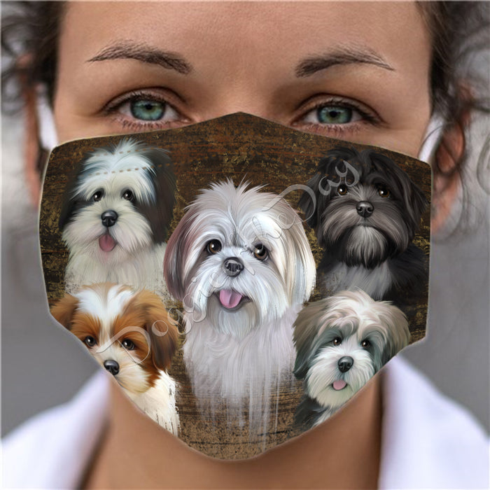 Rustic Lhasa Apso Dogs Face Mask FM50068