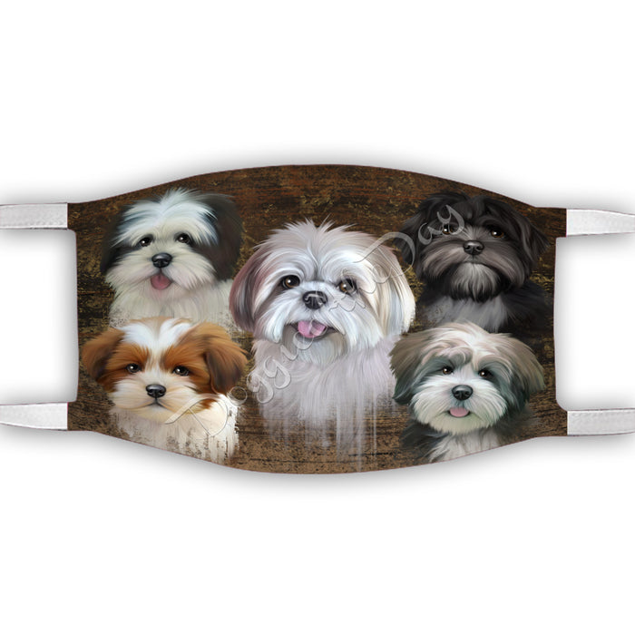 Rustic Lhasa Apso Dogs Face Mask FM50068
