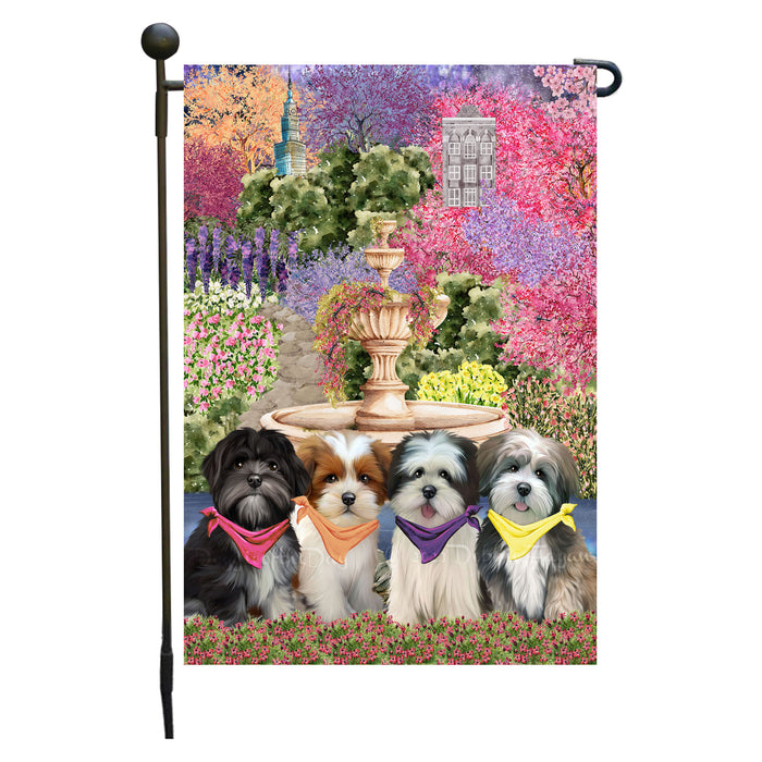 Lhasa Apso Dogs Garden Flag: Explore a Variety of Designs, Weather Resistant, Double-Sided, Custom, Personalized, Outside Garden Yard Decor, Flags for Dog and Pet Lovers
