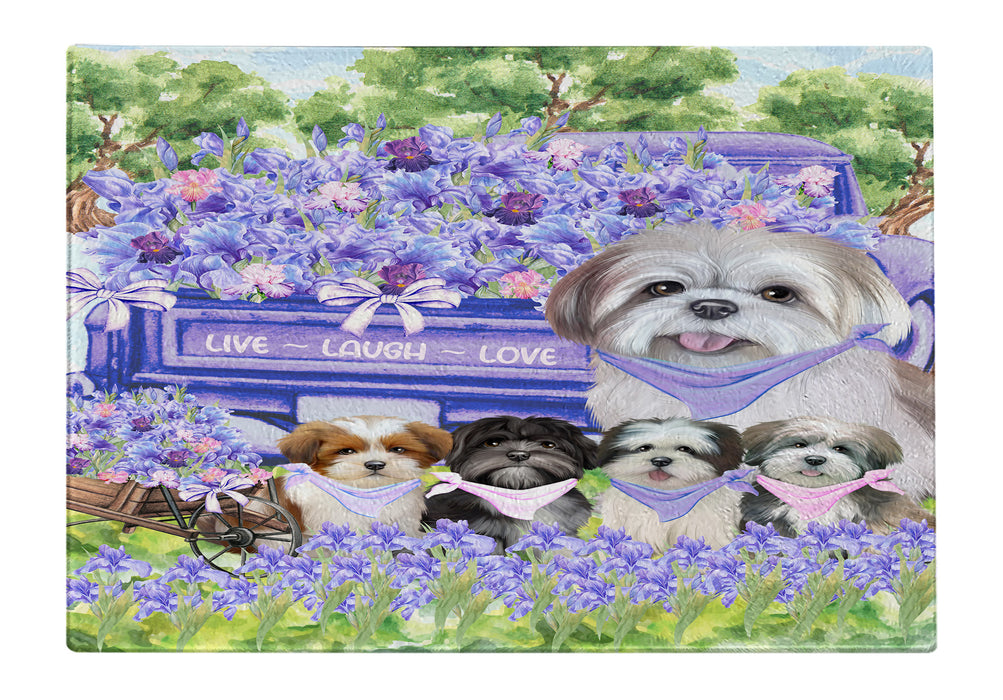 Lhasa Apso Cutting Board: Explore a Variety of Designs, Custom, Personalized, Kitchen Tempered Glass Scratch and Stain Resistant, Gift for Dog and Pet Lovers
