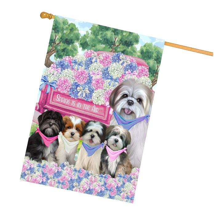 Lhasa Apso Dogs House Flag: Explore a Variety of Personalized Designs, Double-Sided, Weather Resistant, Custom, Home Outside Yard Decor for Dog and Pet Lovers