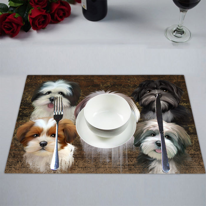 Rustic Lhasa Apso Dogs Placemat