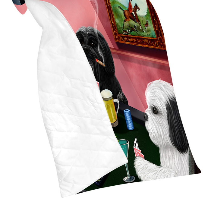 Home of  Lhasa Apso Dogs Playing Poker Quilt