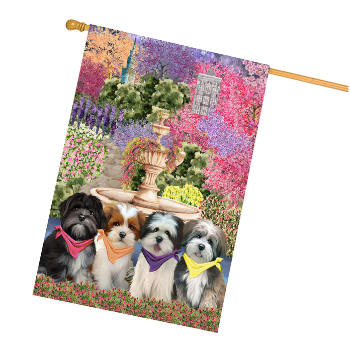 Lhasa Apso Dogs House Flag: Explore a Variety of Designs, Weather Resistant, Double-Sided, Custom, Personalized, Home Outdoor Yard Decor for Dog and Pet Lovers