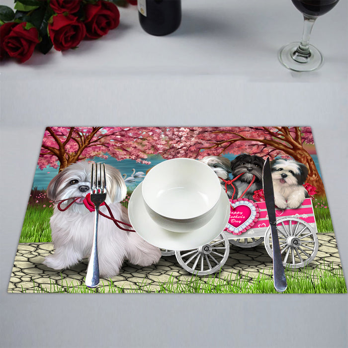 I Love Lhasa Apso Dogs in a Cart Placemat