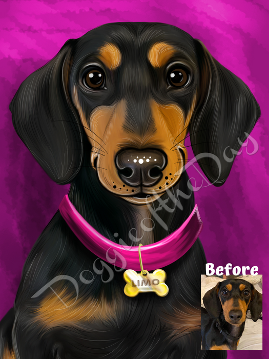 Digital Painting PERSONALIZED Caricature PET PORTRAIT! Custom Pet Dog or Cat Art