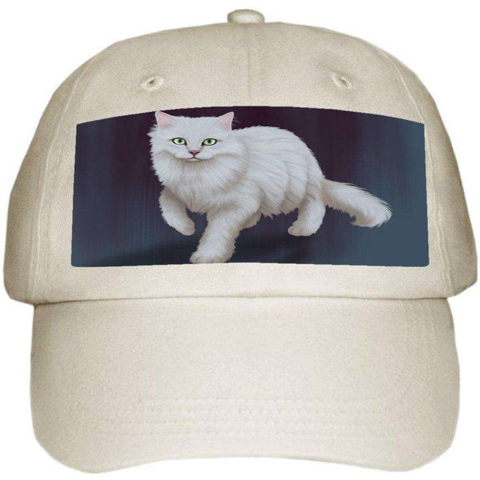 Long Hair Burmilla Tiffany Cat Ball Hat Cap Off White