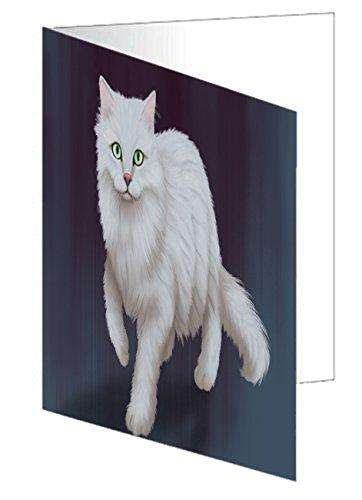 Long Hair Burmilla Tiffany Cat Handmade Artwork Assorted Pets Greeting Cards and Note Cards with Envelopes for All Occasions and Holiday Seasons