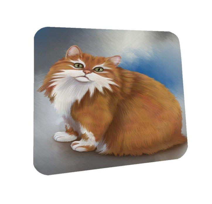 Long Haired Manx Cat Coasters Set of 4