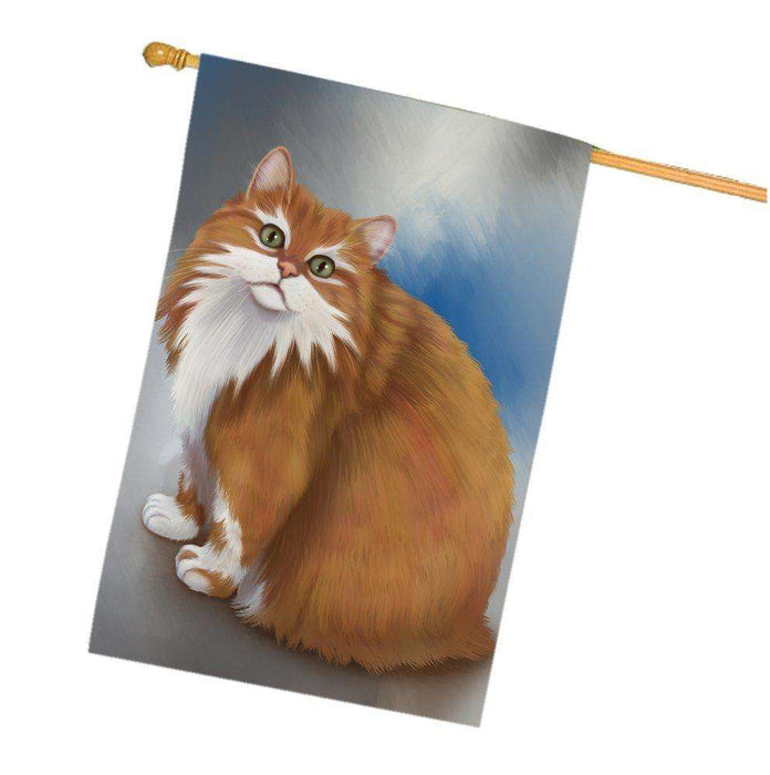 Long Haired Manx Cat House Flag