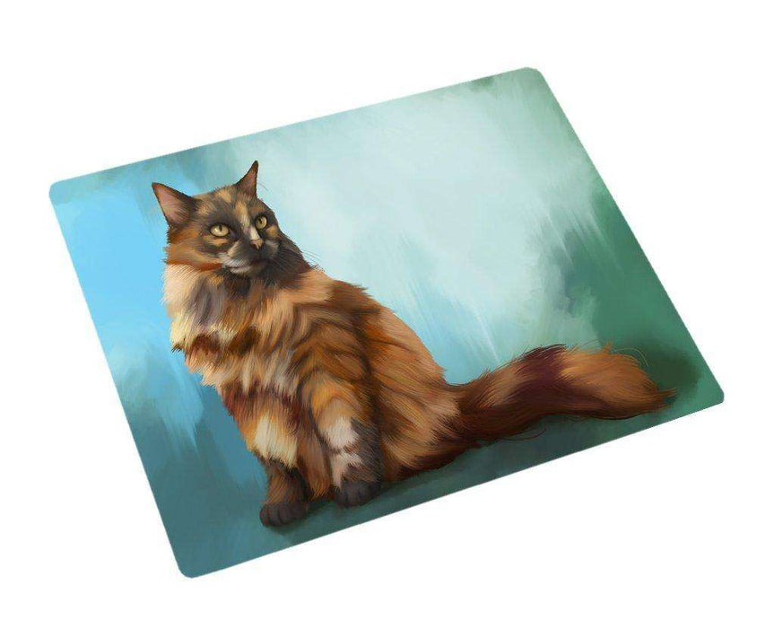 Long Haired Tortoise Shell Cat Tempered Cutting Board