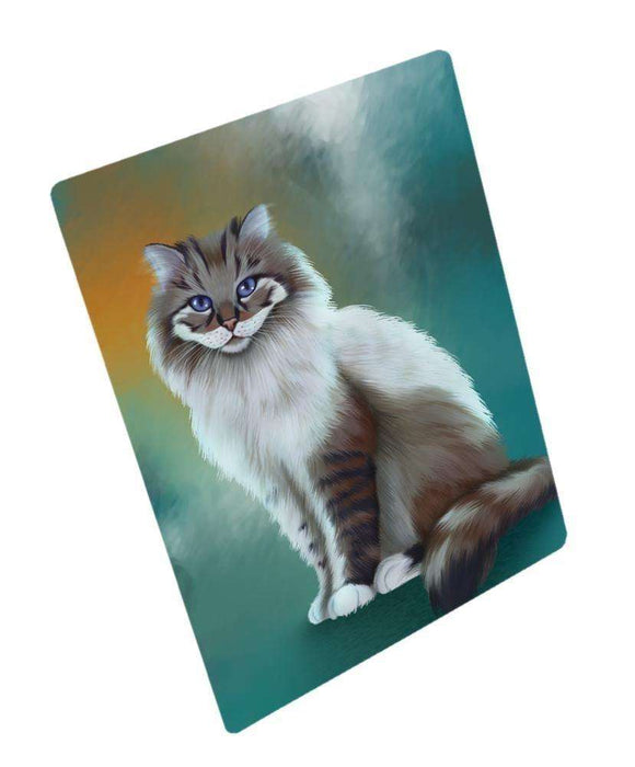 Longhaired Cat Tempered Cutting Board