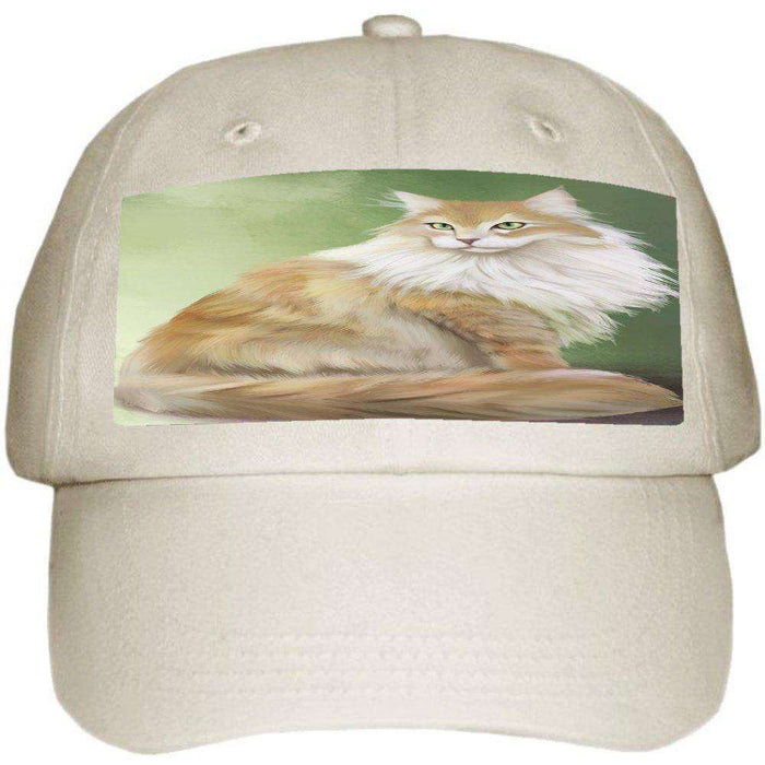 Maine Coon Cat Ball Hat Cap Off White