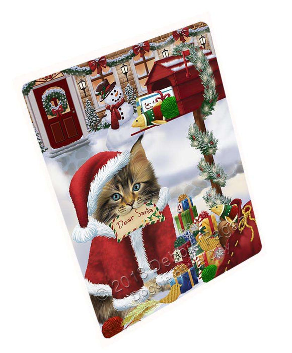 Maine Coon Cat Dear Santa Letter Christmas Holiday Mailbox Cutting Board C65079