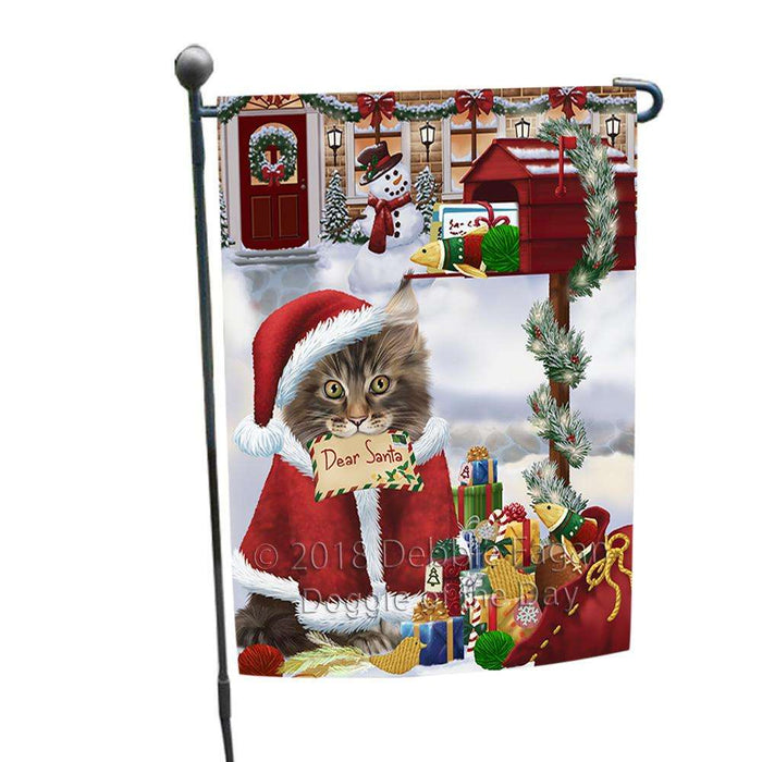 Maine Coon Cat Dear Santa Letter Christmas Holiday Mailbox Garden Flag GFLG53606