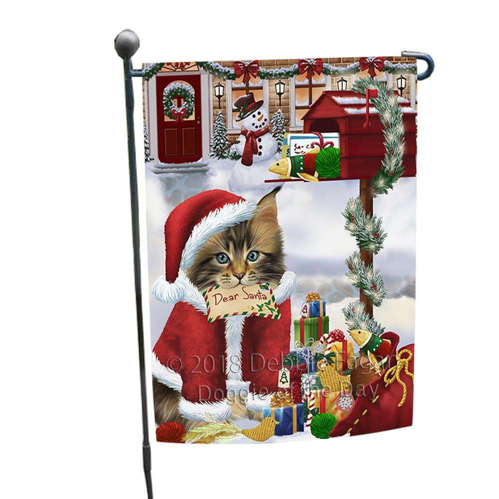 Maine Coon Cat Dear Santa Letter Christmas Holiday Mailbox Garden Flag GFLG53607