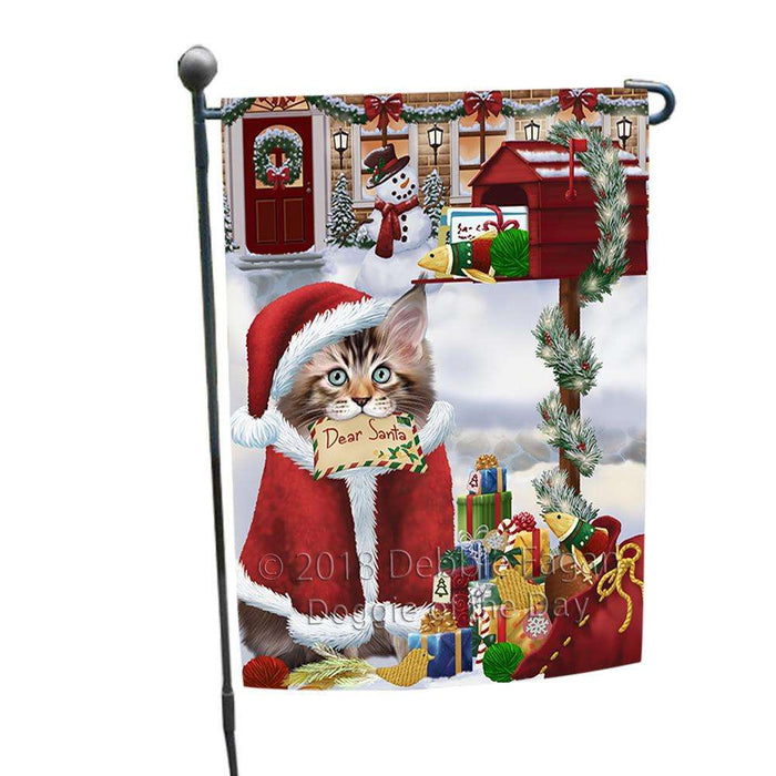 Maine Coon Cat Dear Santa Letter Christmas Holiday Mailbox Garden Flag GFLG53608