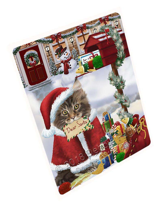 Maine Coon Cat Dear Santa Letter Christmas Holiday Mailbox Large Refrigerator / Dishwasher Magnet RMAG82146