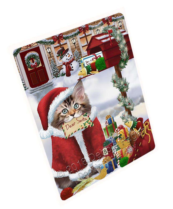 Maine Coon Cat Dear Santa Letter Christmas Holiday Mailbox Large Refrigerator / Dishwasher Magnet RMAG82158