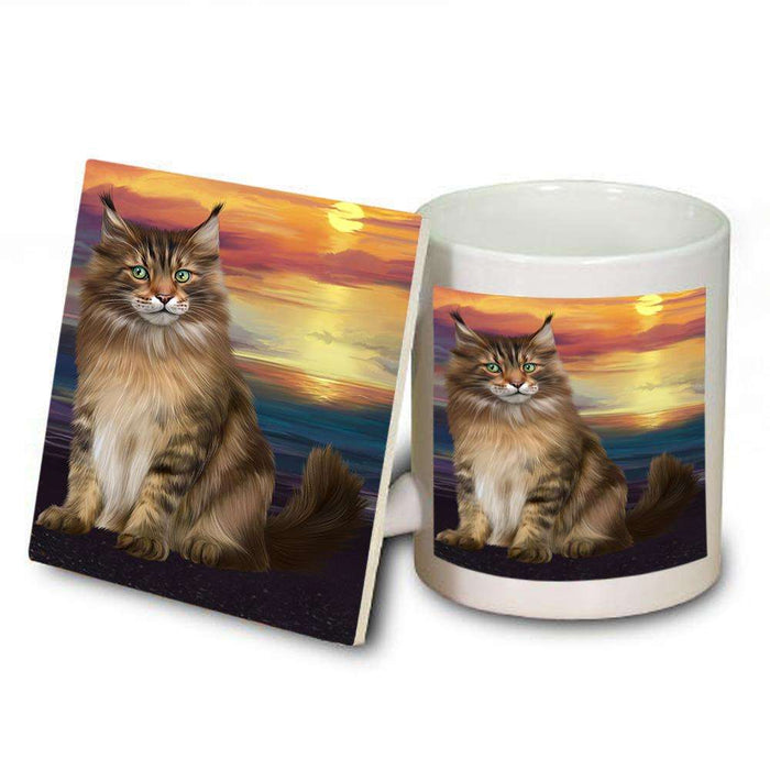 Maine Coon Cat Mug and Coaster Set MUC51750