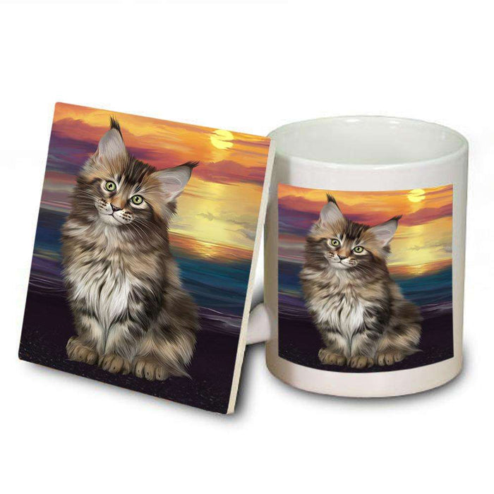 Maine Coon Cat Mug and Coaster Set MUC51751