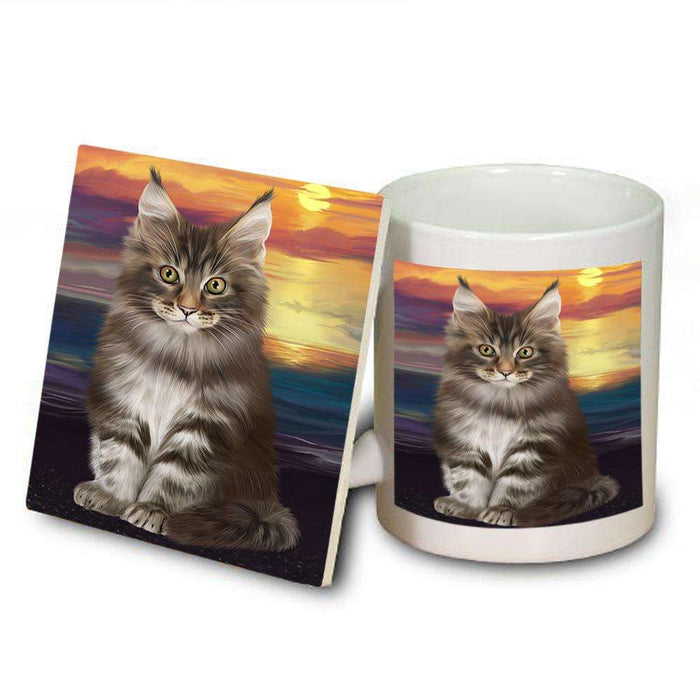 Maine Coon Cat Mug and Coaster Set MUC51752