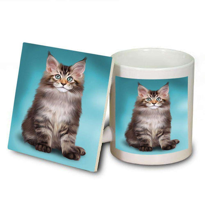 Maine Coon Cat Mug and Coaster Set MUC51755