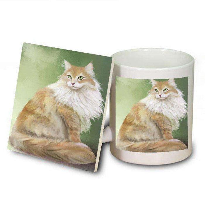 Maine Coon Cat Mug and Coaster Set
