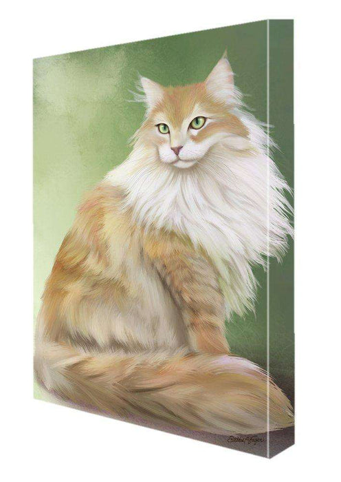 Maine Coon Cat Painting Printed on Canvas Wall Art Signed