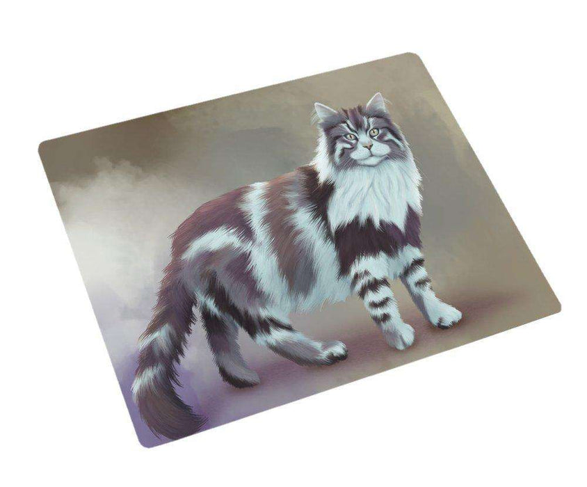 Maine Coon Cat Tempered Cutting Board