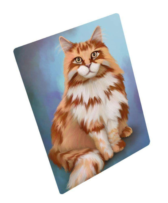 Maine Coon Cat Tempered Cutting Board
