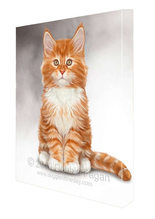 Maine Coon Kitten Cat Art Portrait Print Canvas