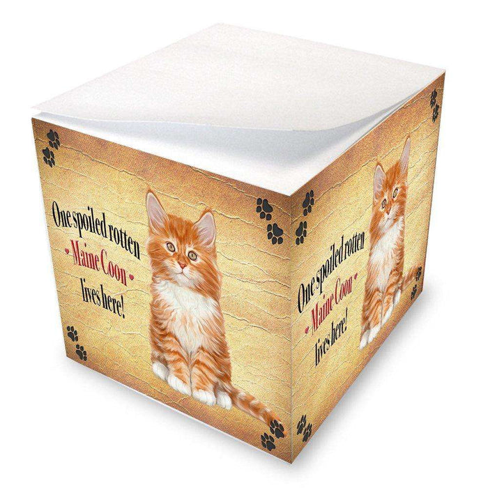 Maine Coon Spoiled Rotten Cat Note Cube